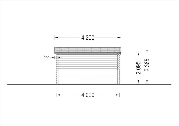 Premium Gartenhaus LINZ 4X3 m , 12m² mit Pultdach