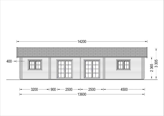 Blockbohlenhaus LIENZ (44 +44 mm) 103 m²