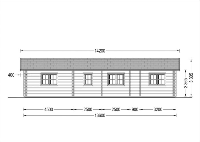 Blockbohlenhaus LIENZ (44 +44 mm) 103 m²