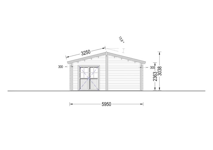 Blockbohlenhaus LUDWIG (44 + 44mm), 6x12m, 72m²