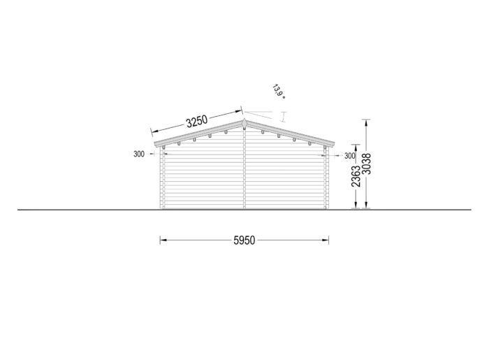 Blockbohlenhaus LUDWIG (66mm), 6x12m, 72m²