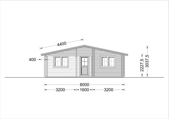 Blockbohlenhaus SCHLADMING (44 + 44 mm) 96 m²