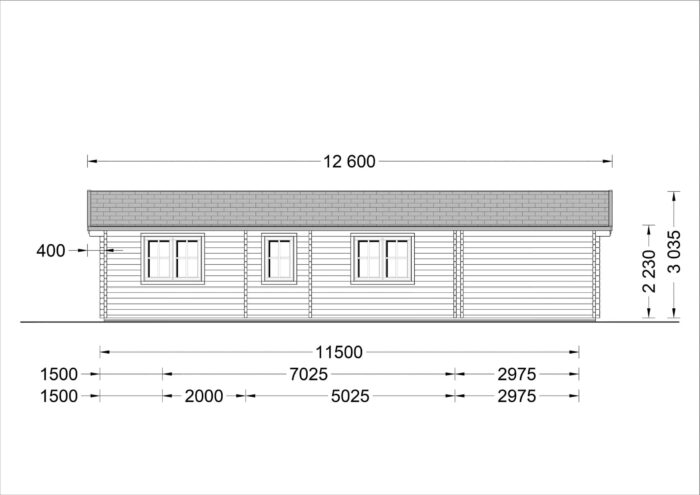 Blockbohlenhaus SCHLADMING (66 mm) 96 m²