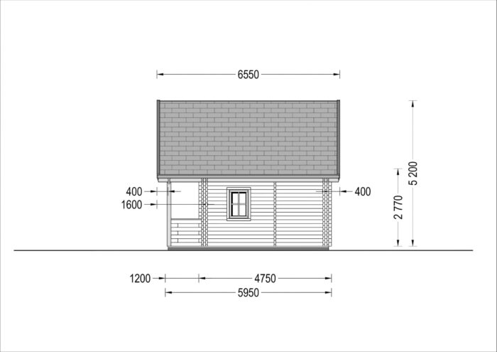 Blockbohlenhaus LANDSHUT (44 + 44 mm), 50 m²