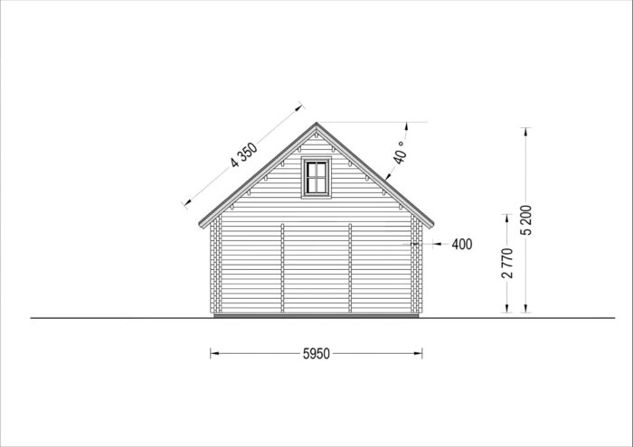 Blockbohlenhaus LANDSHUT (44 + 44 mm), 50 m²