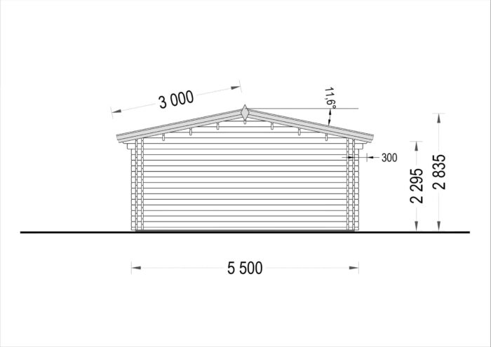 Blockbohlenhaus MARIA (44 + 44 mm) 30 m²