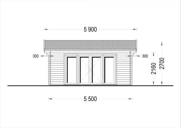 Blockbohlenhaus MARIA (44 mm) 30 m²