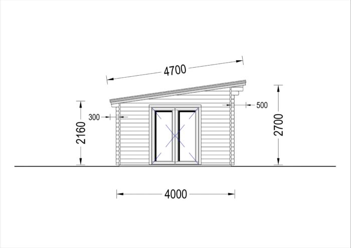 Blockbohlenhaus MARINA (44 mm) 30 m² inkl. Fußboden