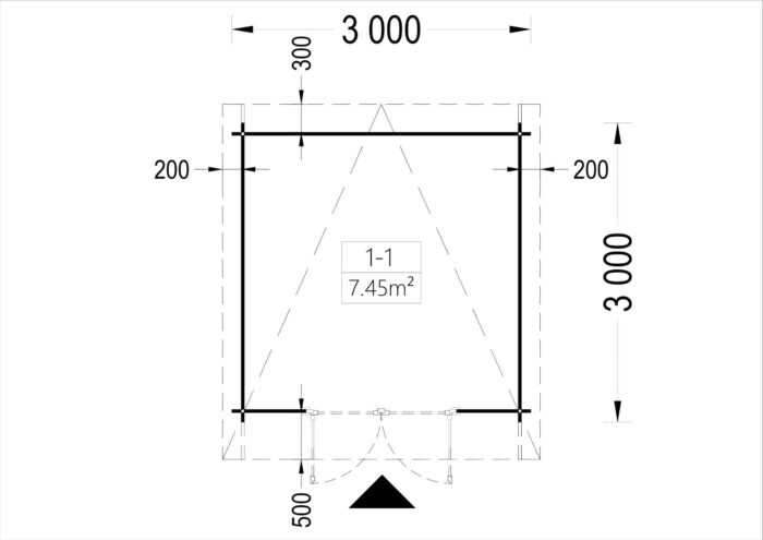 Premium Gartenhaus MALTAN (34mm) 3x3m, 9m²