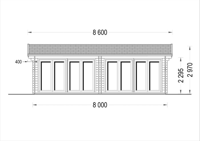 Premium Blockbohlenhaus MARTIN (44 mm) 48 m²