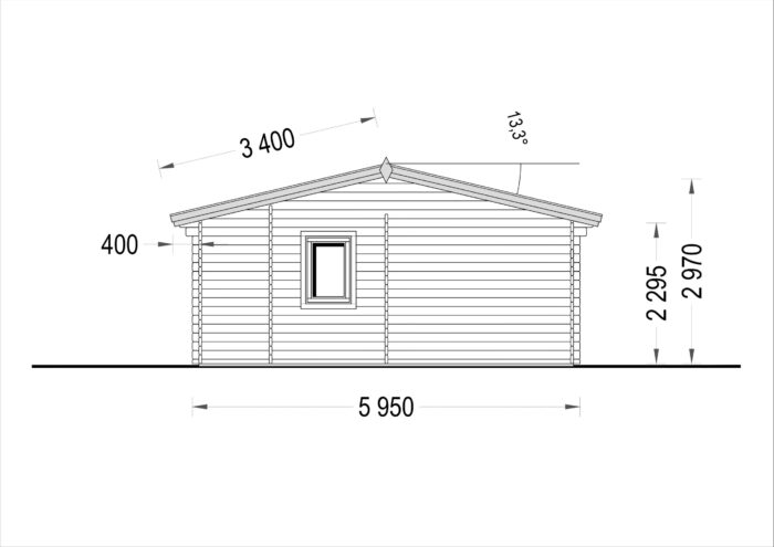 Premium Blockbohlenhaus MARTIN (44 mm) 48 m²