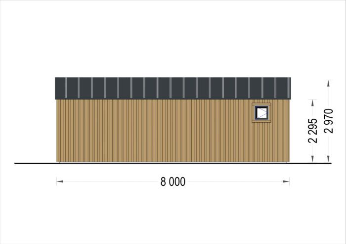 Blockbohlenhaus MARTA Modern 44mm + Holzverschalung 48m²