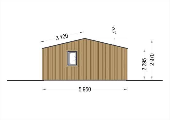 Blockbohlenhaus MARTA Modern 44mm + Holzverschalung 48m²