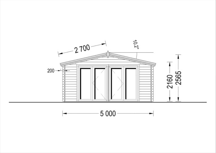 Gartenhaus MARTINA, 5x4m, 20m²