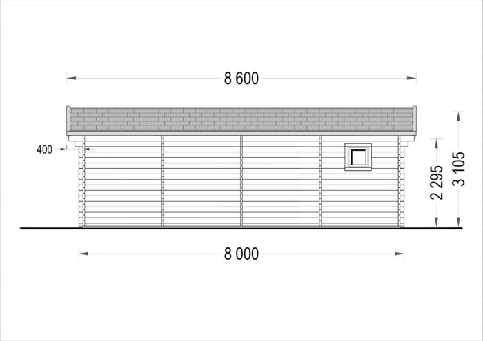 Blockbohlenhaus FELDKIRCH (44 mm), 56 m²