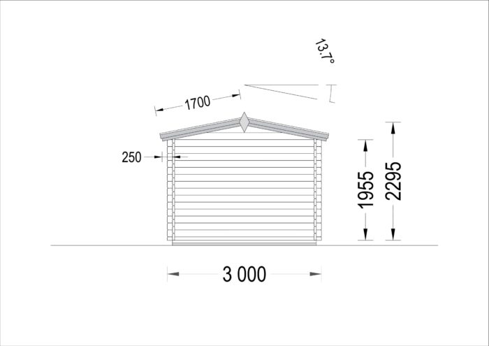 Gartenhaus aus Holz MIMI (28 mm), 3x2 m, 6 m²