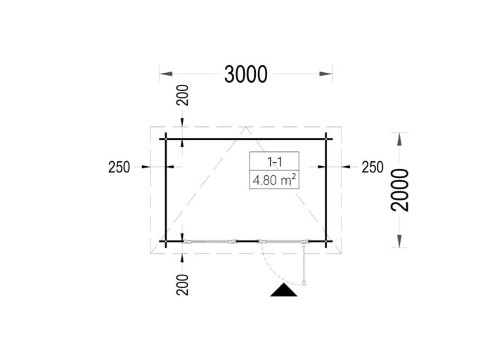 Gartenhaus aus Holz Kit (28mm), 3x2m, 6m²