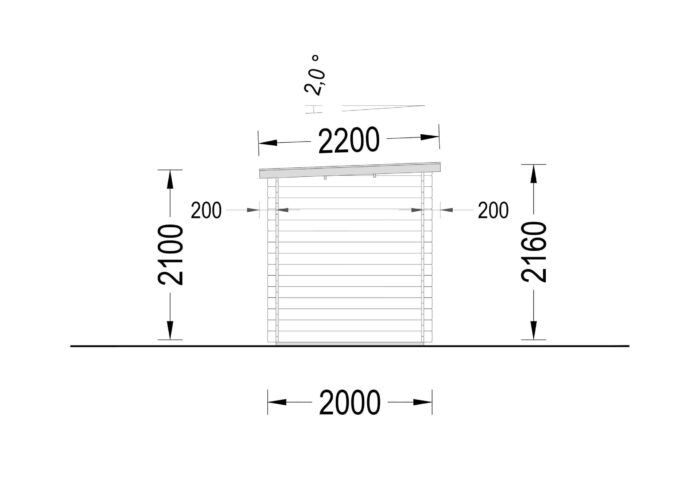 Gartenhaus aus Holz Kit (28mm), 3x2m, 6m²