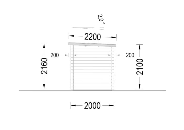 Gartenhaus aus Holz Kit (28mm), 3x2m, 6m²