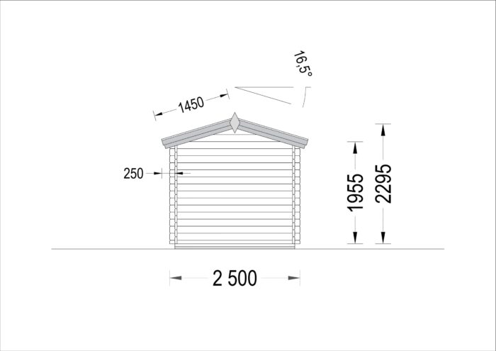 Gartenhaus NINA, 2.5x2 m, 5 m²