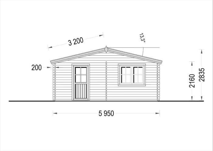 Gartenhaus Nele, 6x6m, 36m²