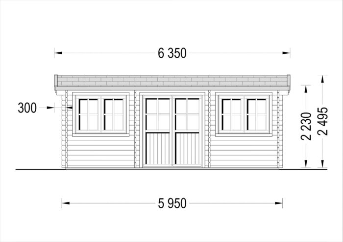 Gartenhaus OSKAR, 6x3 m, 18 m²