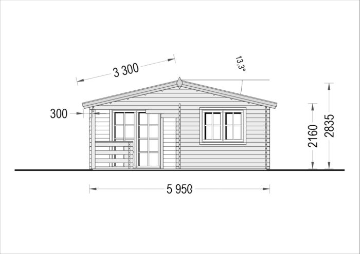 Blockbohlenhaus BASEL 6x6 m, 36 m²