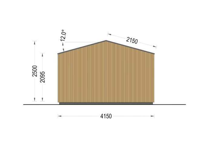 Gartenhaus ELSA (34 mm + Holzverschalung), 4x3m, 12m²