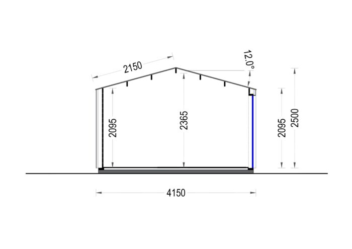 Gartenhaus ELSA (34 mm + Holzverschalung), 4x3m, 12m²