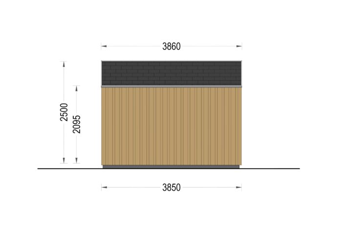 Gartenhaus ELSA (34 mm + Holzverschalung), 5x3m, 15m²