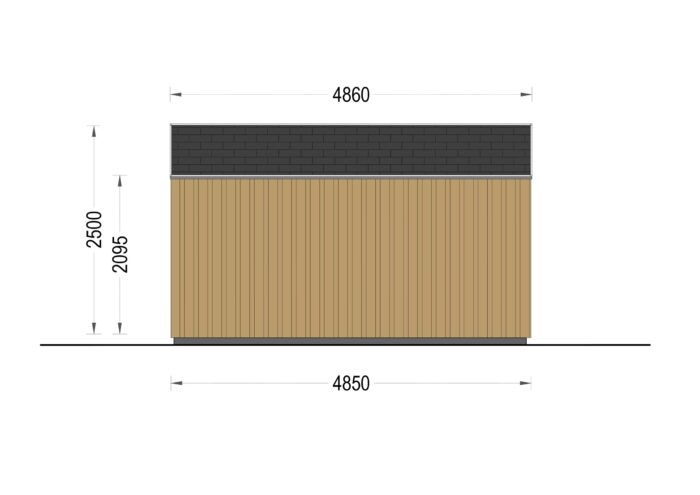 Gartenhaus ELSA (34 mm + Holzverschalung), 5x4m, 20m²