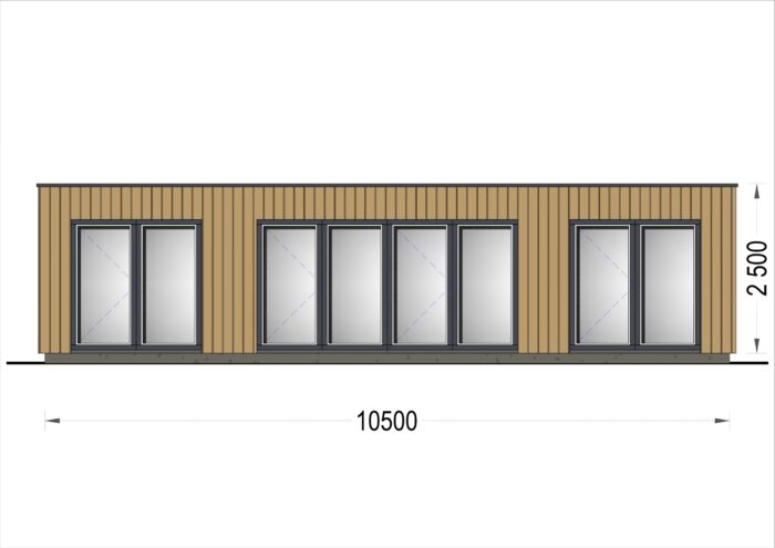 PREMIUM Gartenhaus (Isoliert, SIPS), 10.5x4.5 m, 40 m²