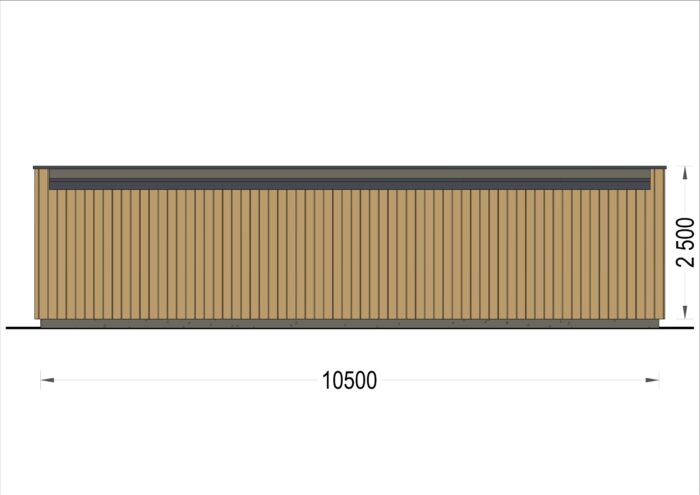 PREMIUM Gartenhaus (Isoliert, SIPS), 10.5x4.5 m, 40 m²