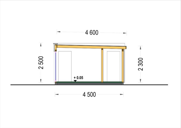 PREMIUM Gartenhaus (Isoliert, SIPS), 10.5x4.5 m, 40 m²