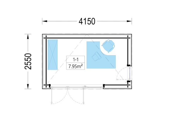 Premium Gartenhaus Tobi (34 mm + Holzverschalung) 10m²