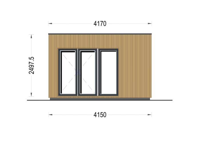 Premium Gartenhaus Tobi (34 mm + Holzverschalung) 10m²