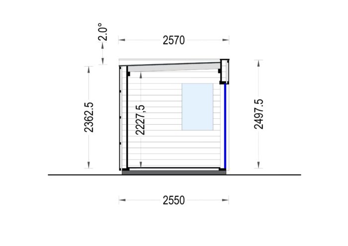 Premium Gartenhaus Tobi (34 mm + Holzverschalung) 10m²