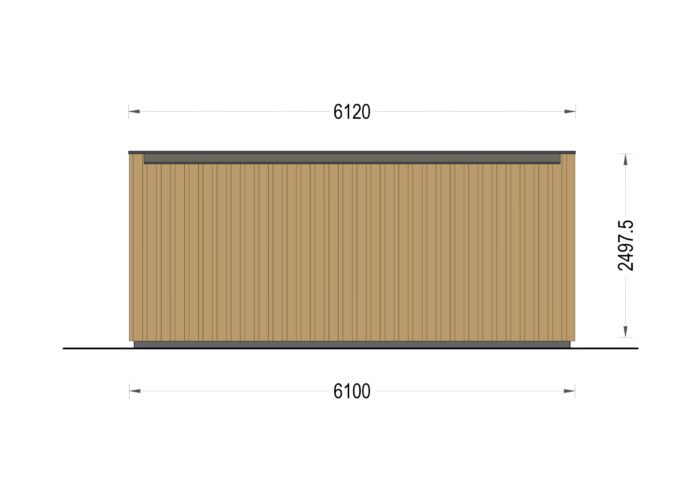 Premium Gartenhaus Tobi (34mm + Holzverschalung), 6x3m, 18m²