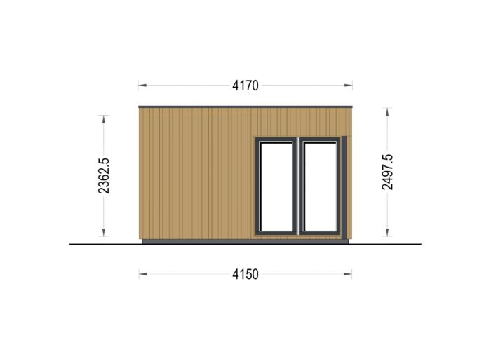 Premium Gartenhaus Tobi (34mm + Holzverschalung), 6x4m, 24m²