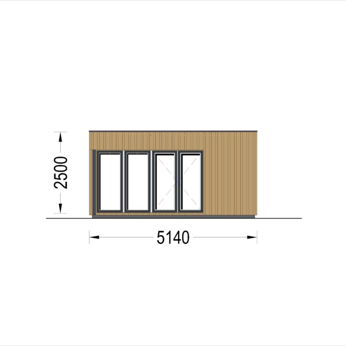 Premium Gartenhaus Tobi (34mm + Holzverschalung), 6x5m, 18m²