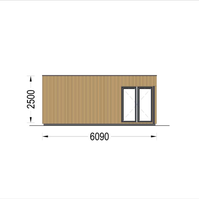 Premium Gartenhaus Tobi (34mm + Holzverschalung), 6x5m, 18m²