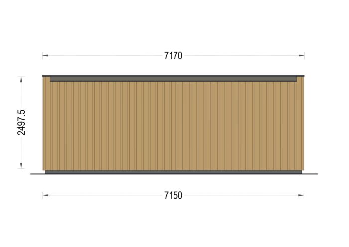 Premium Gartenhaus Tobi (34 mm + Holzverschalung) 24m²