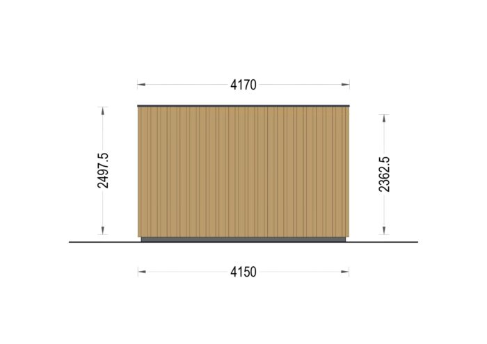 Premium Gartenhaus Tobi (34 mm + Holzverschalung) 24m²