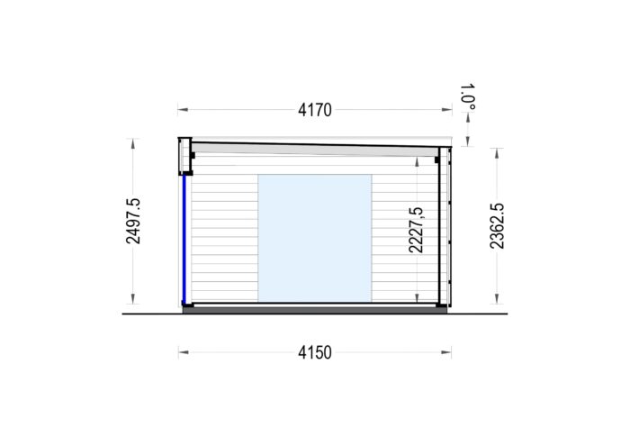 Premium Gartenhaus Tobi (34 mm + Holzverschalung) 24m²