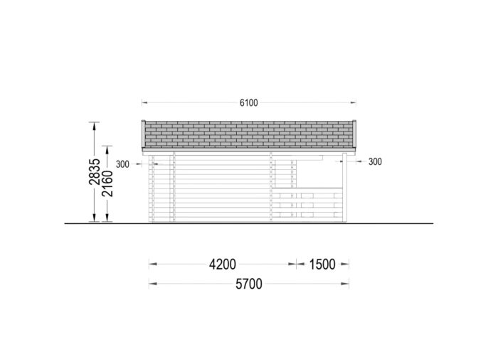 Blockbohlenhaus Wien (44 mm) 21 m²