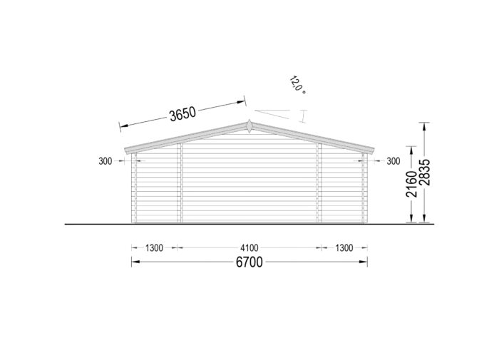 Blockbohlenhaus Wien (44 mm) 21 m²