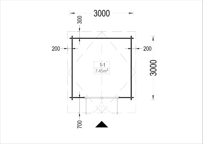 Premium Gartenhaus aus Holz PETRA (34mm), 3x3m