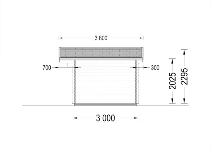 Premium Gartenhaus aus Holz PETRA (34mm), 3x3m