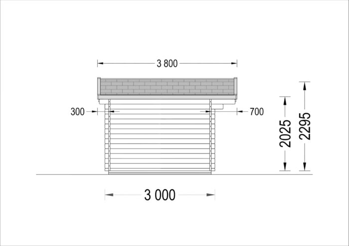 Premium Gartenhaus aus Holz PETRA (34mm), 3x3m