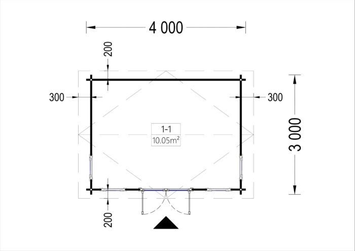 Gartenhaus Meran, 4x3m, 12m²